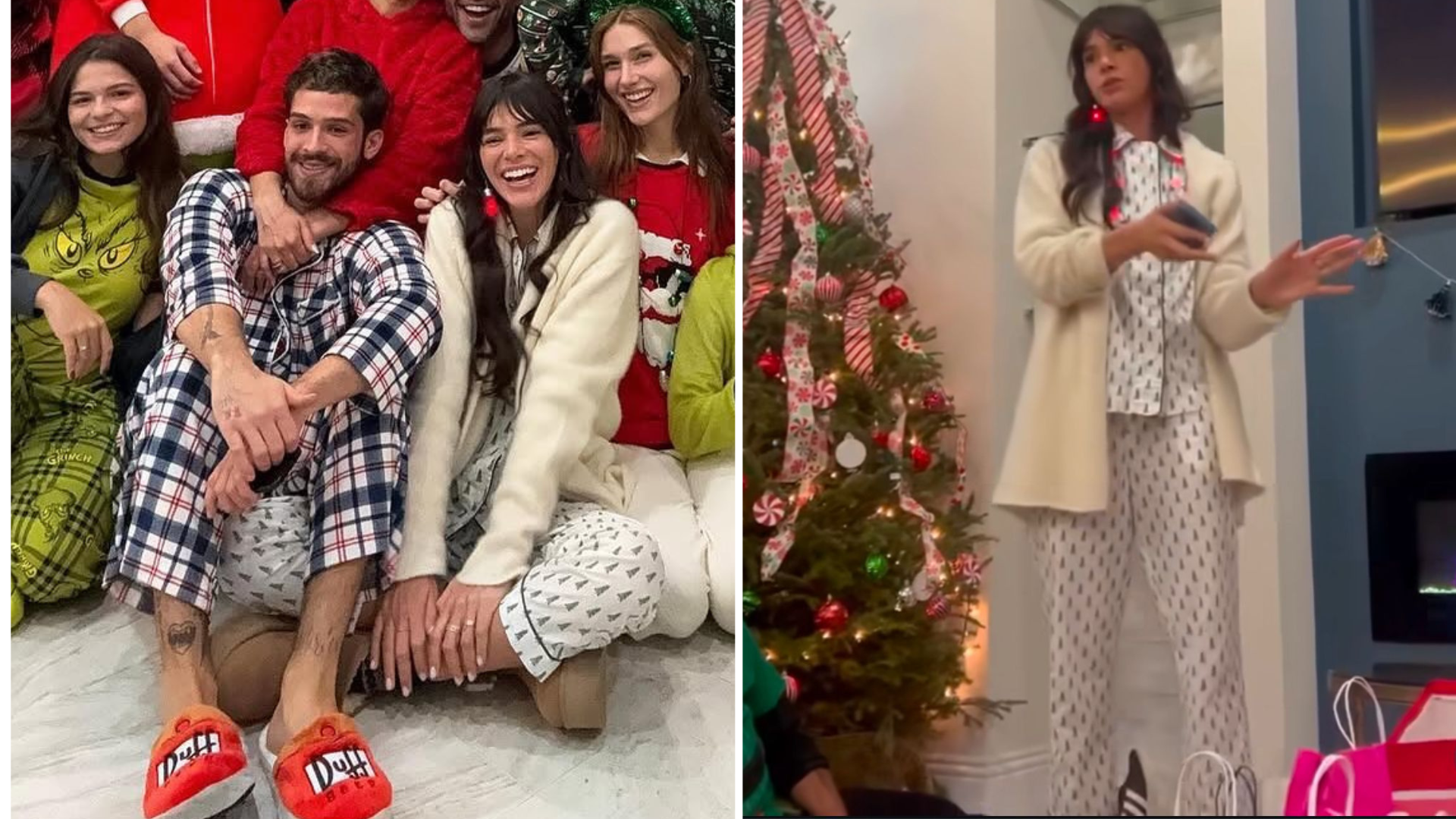 Bruna Marquezine, a irmã Luana, João Guilherme e Sasha em noite de Natal (Fot: Reprodução/Instagram)