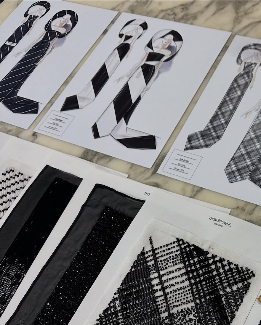 Croquis criados por Thom Browne para Demi Moore (Foto: Reprodução/Instagram/@demimoore)