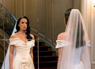 Demi Lovato se casa com vestido de noiva similar ao de Valverde Demi Lovato (Foto: Reprodução/Vogue Noivas/Cortesia)