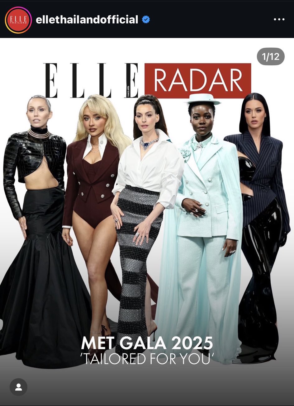 Publicação da revista Elle da Tailândia (Foto: Reprodução/X)