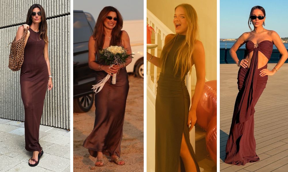 Famosas com vestido marrom (Foto: Reprodução/Instagram)