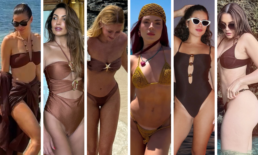 Famosas apostam no marrom para a moda praia (Fotos: Reprodução/Instagram)
