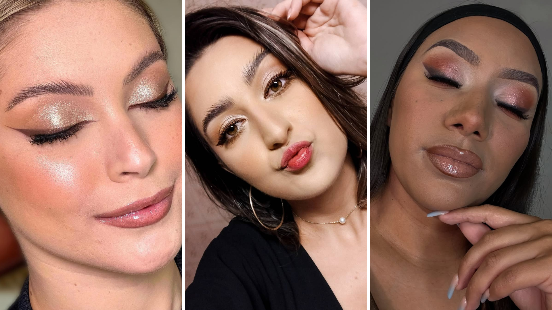 Maquiagem marrom (Foto: @loupinheirobeauty, @brupiatto e @quintanilla_dona/Instagram/Reprodução)