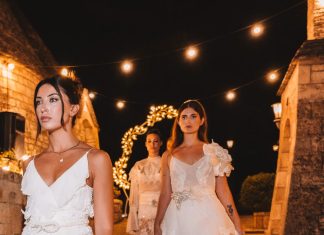 Grife brasileira leva desfile de noivas boho à Puglia, na Itália Desfile da grife de noivas Atelieria (Foto: Divulgação)