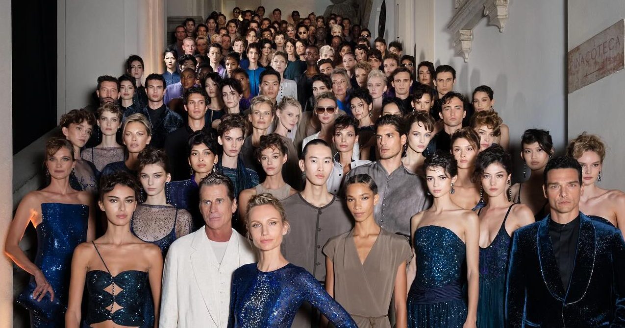 Desfile póstumo de Giorgio Armani (Foto: Reprodução/Instagram)