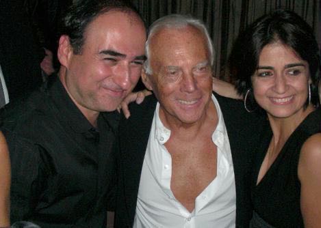 Amir Slama, Giorgio Armani e Fernanda Calfat (Foto: Acervo Pessoal/Fernanda Calfat)