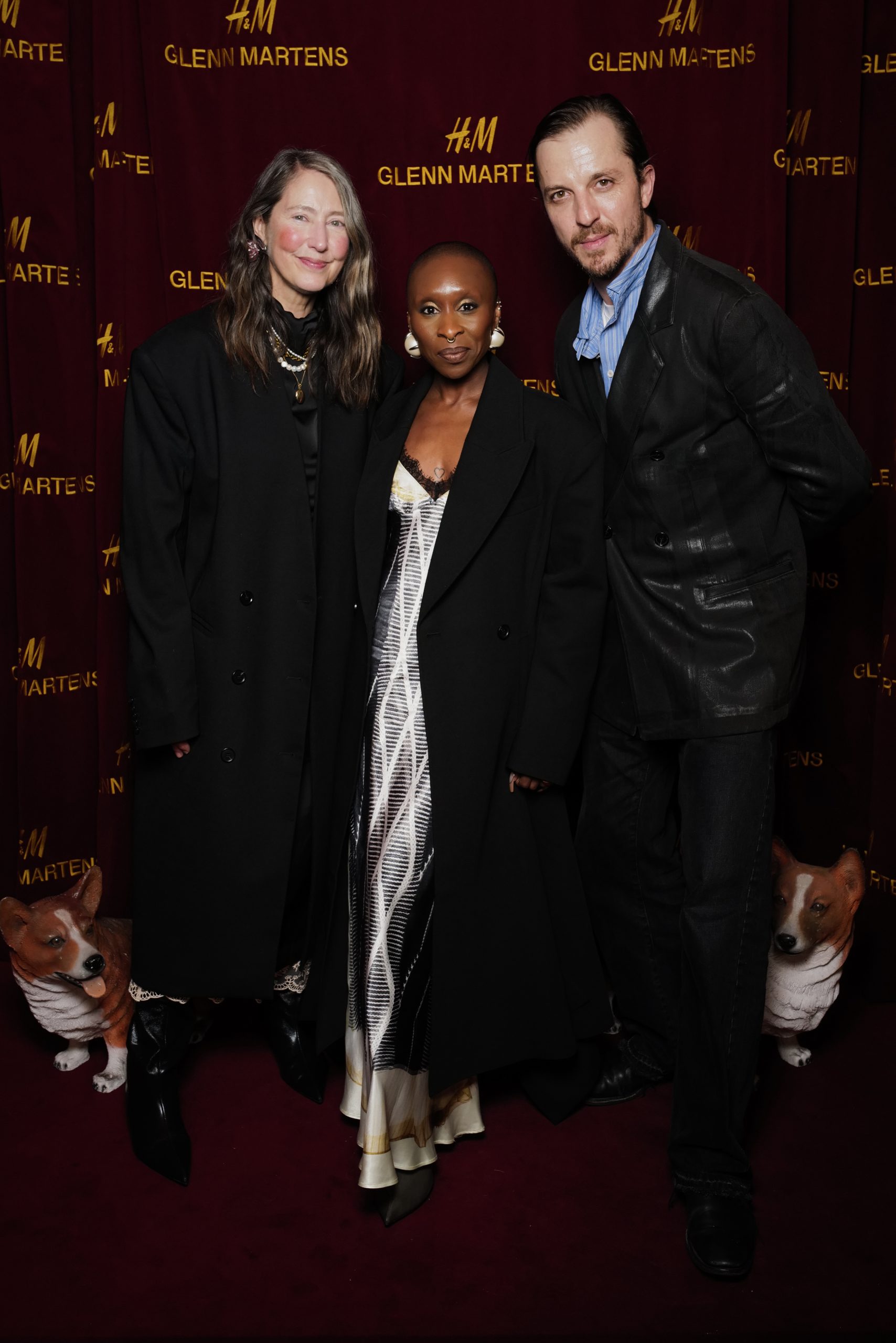 Ann-Sofie Johansson, Cynthia Erivo e Glenn Martens (Foto: Divulgação/H&M)
