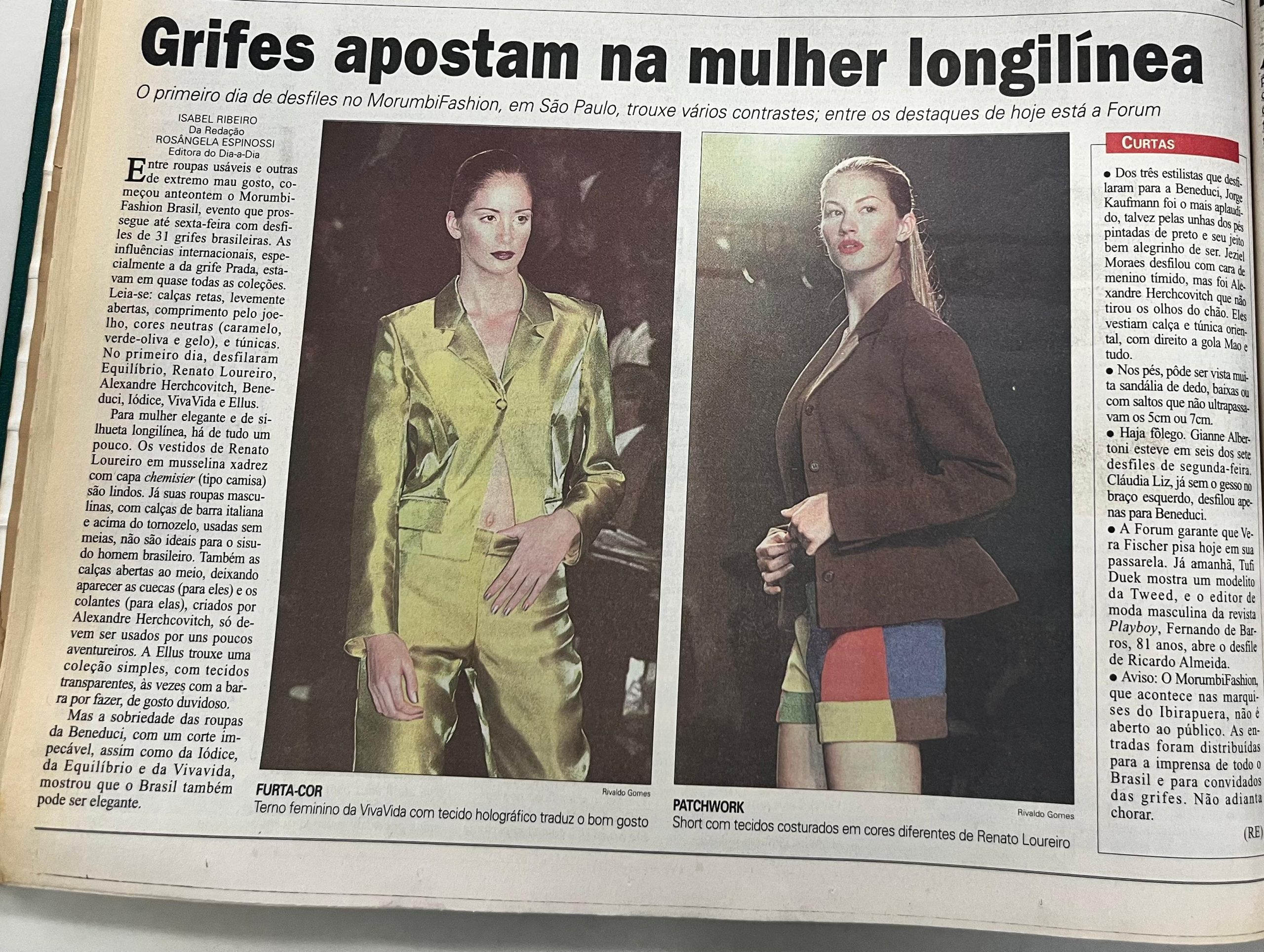 1ª matéria do Morumbi Gashion, publicada no DGABC, em 25 de julho de 1996 (Reprodução)