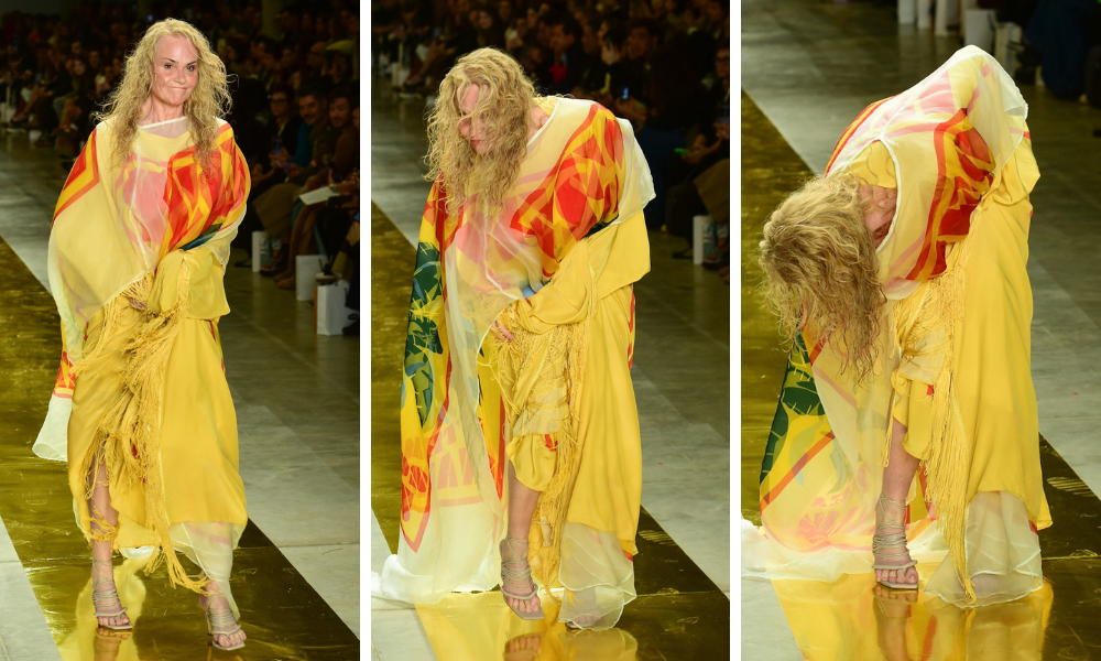 Cláudia Liz no desfile de Amir Slama (Foto: Will Dias / Brazil News)