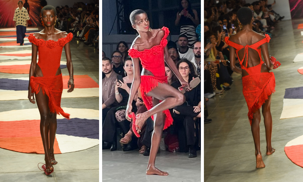A modelo Amira Pinheiro no desfile dp Ateliê Mão de Mãe (Foto: Brazil News/Rosângela Espinossi)