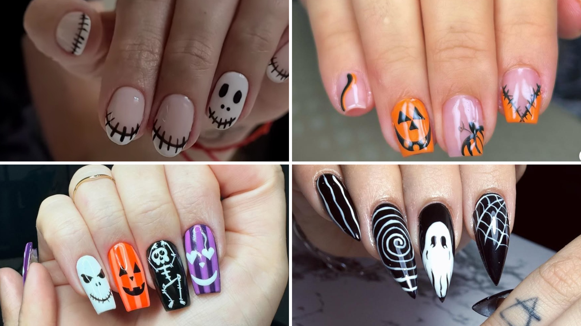 Unha de Halloween (Fotos: @kahbernardo_nails/ @gabidadarioo.nails/@studio_gabipereira/@michaela_nailss/Instagram/Reprodução)