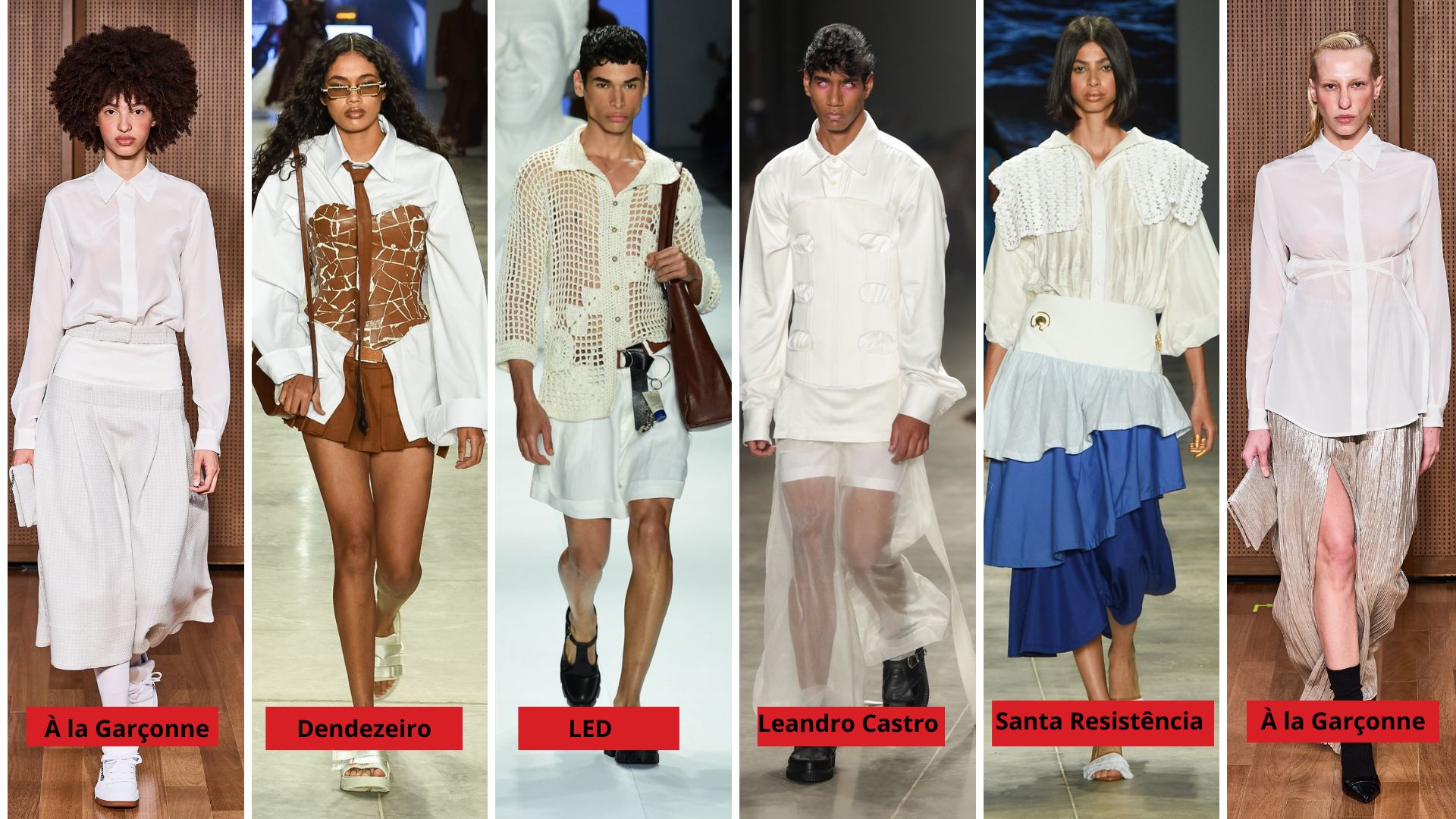 Camisas brancas SPFW (Fotos: Agências Brazil News e Fotosite)