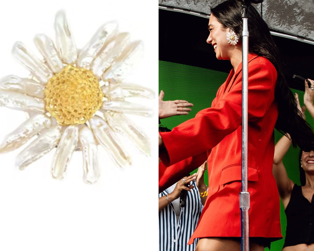 A cantora e brinco em formato de margarida (Foto: Reprodução/Instagram)