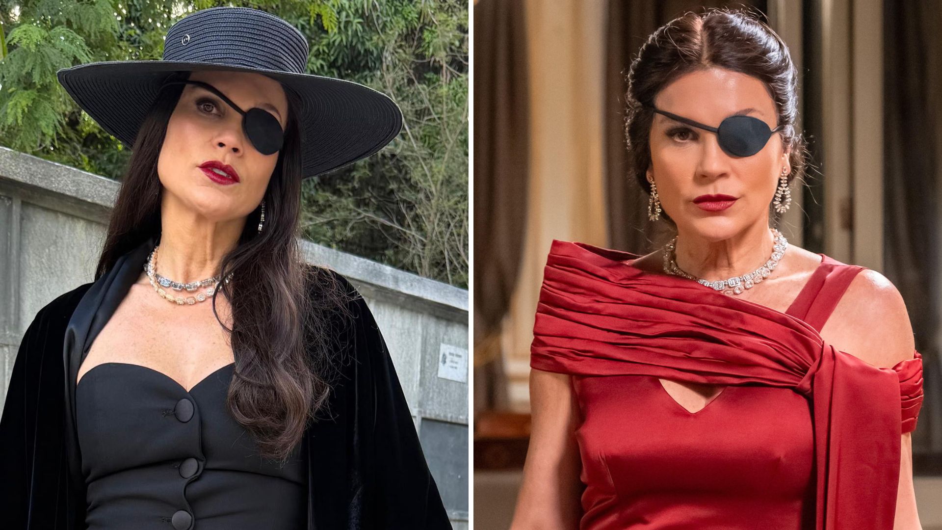 Flávia Alessandra como Sandra disfarçada de Baronesa Sofia Deschamps (Foto: Divulgação/ TV Globo)