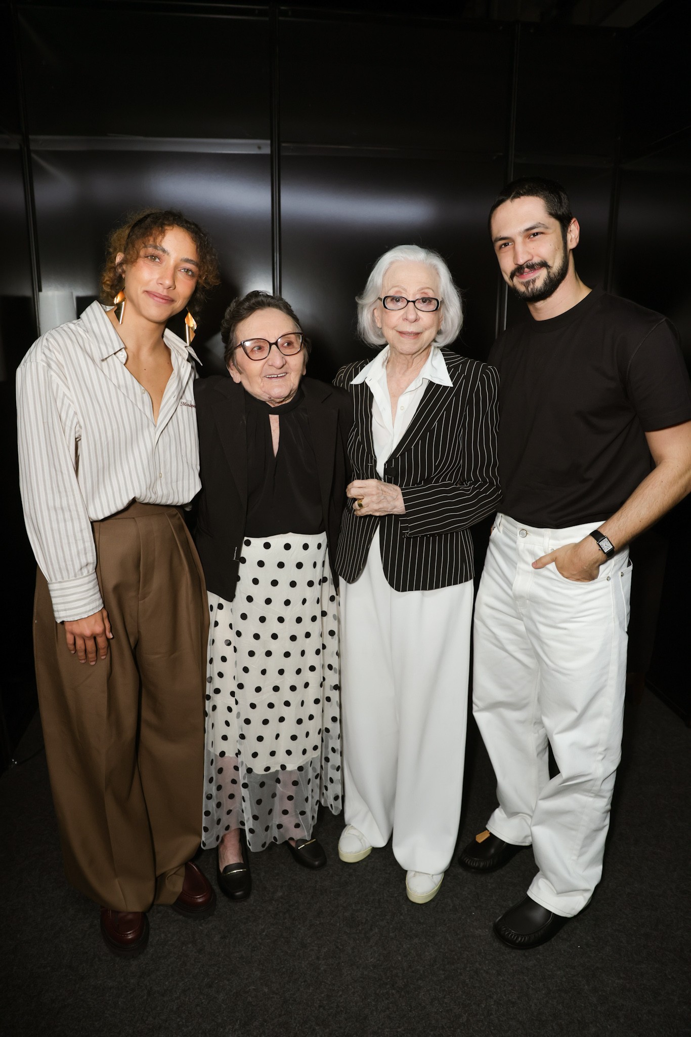Alice Carvalho, Tania Maria, Fernanda Montenegro e Gabriel Leone (Foto: Lucas Ramos/Brazil News)
