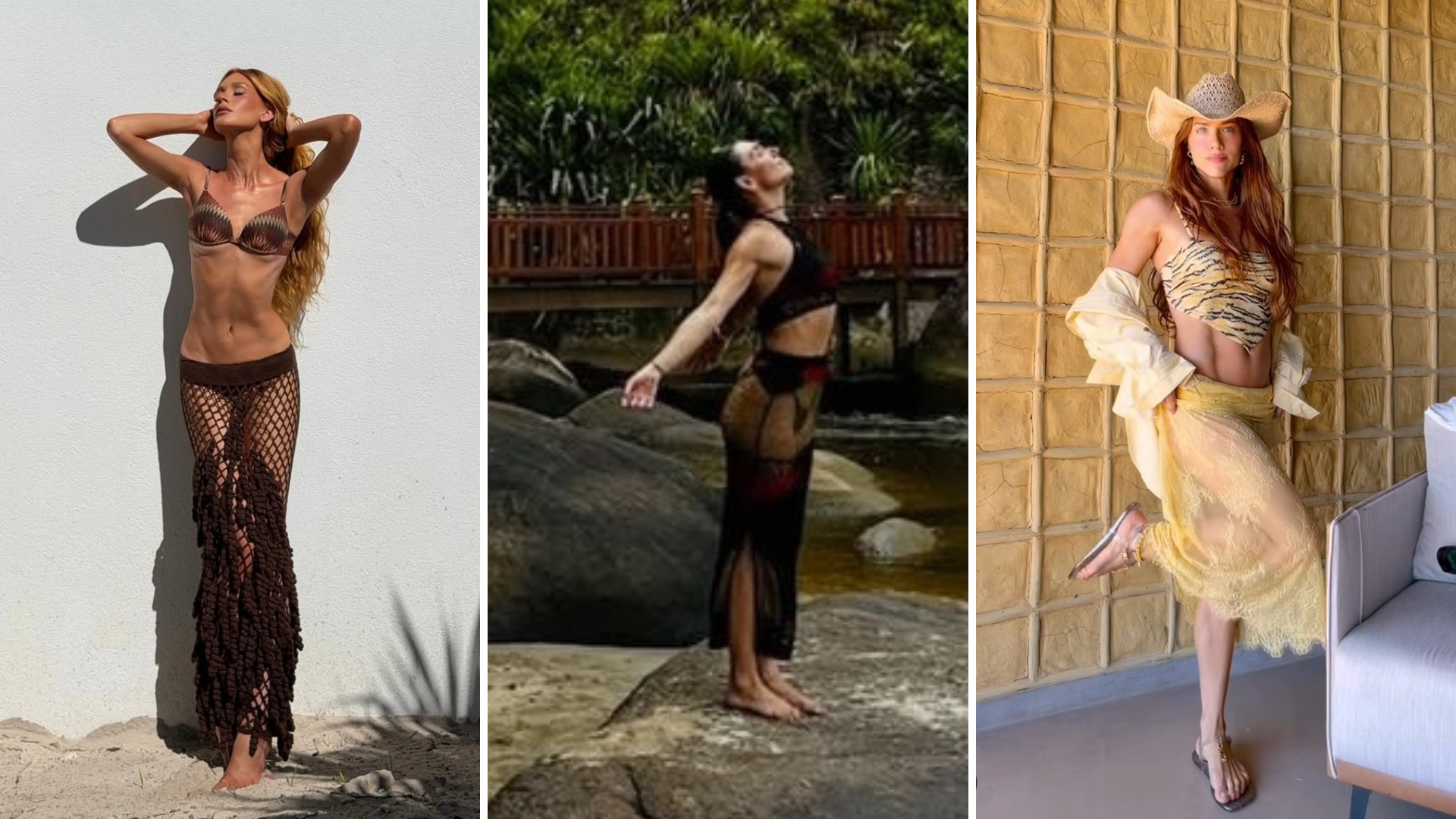 Marina Ruy Barbosa, Isis Valverde e Giovanna Ewbank com saída de praia (Foto: Instagram/Reprodução)