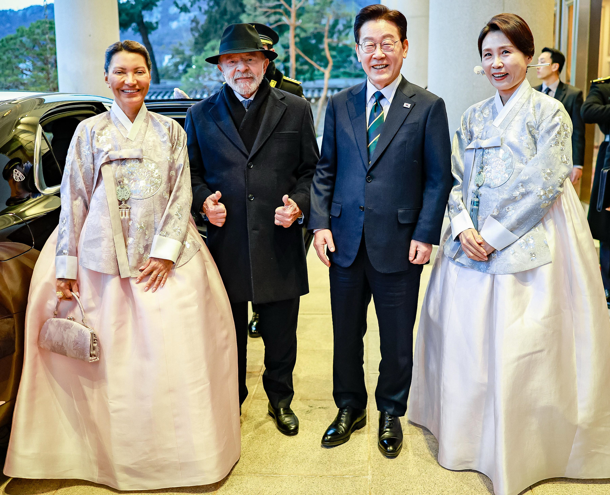 Janja, Lula, Lee Jae-myung e Kim Hea Kyung (Foto: Ricardo Stuckert/ Agência Brasil/Divulgação)