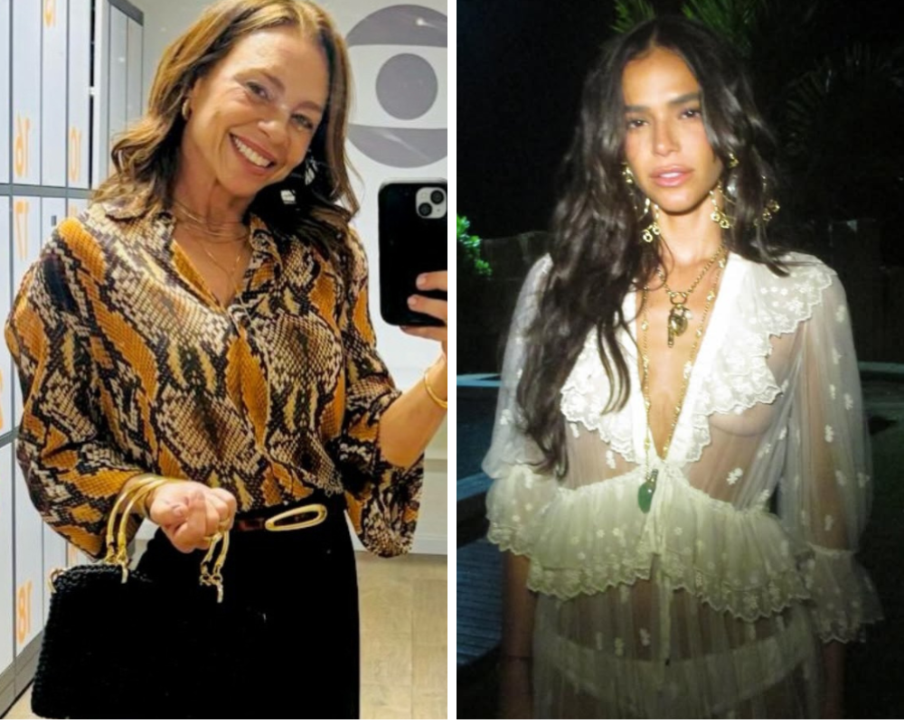 Carla Marins, como Xênica, e Bruna Marquezine (Fotos: Rerpdoução/Instagram)