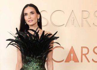 Oscar 2026: Penas, minimalismo e ombros disputam looks do red carpet Demi Moore (Foto: Reprodução/Instagram)