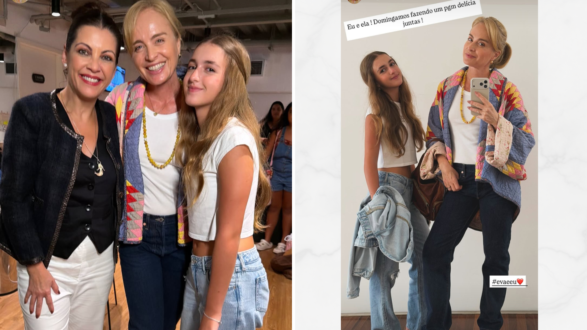 Eva e Angélica (Foto: @angelicaksy/Instagram/Reprodução)