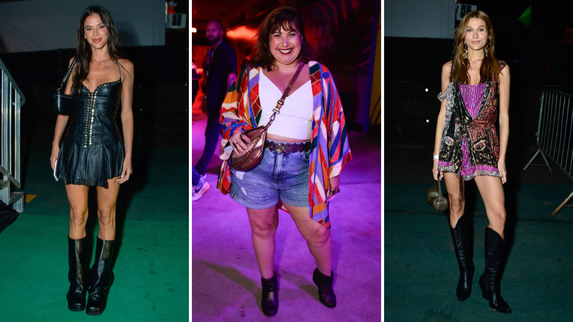 Bruna Marquezine, Mariana Xavier e Sasha no Lollapalooza (Foto: Brazil News)