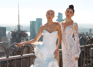 NY: Marcello Costa indica 5 trends de cabelo e make para noivas Lábios mais evidentes e olhos mais suaves no desfile de Ese Azenabor em Nova York (Foto: Collin Pierson/Divulgação)