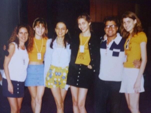 Liliana Gomes com Isabel Fontana, Ana Beatriz Barros e Michelle Alves (Foto: Acervo Pessoal)