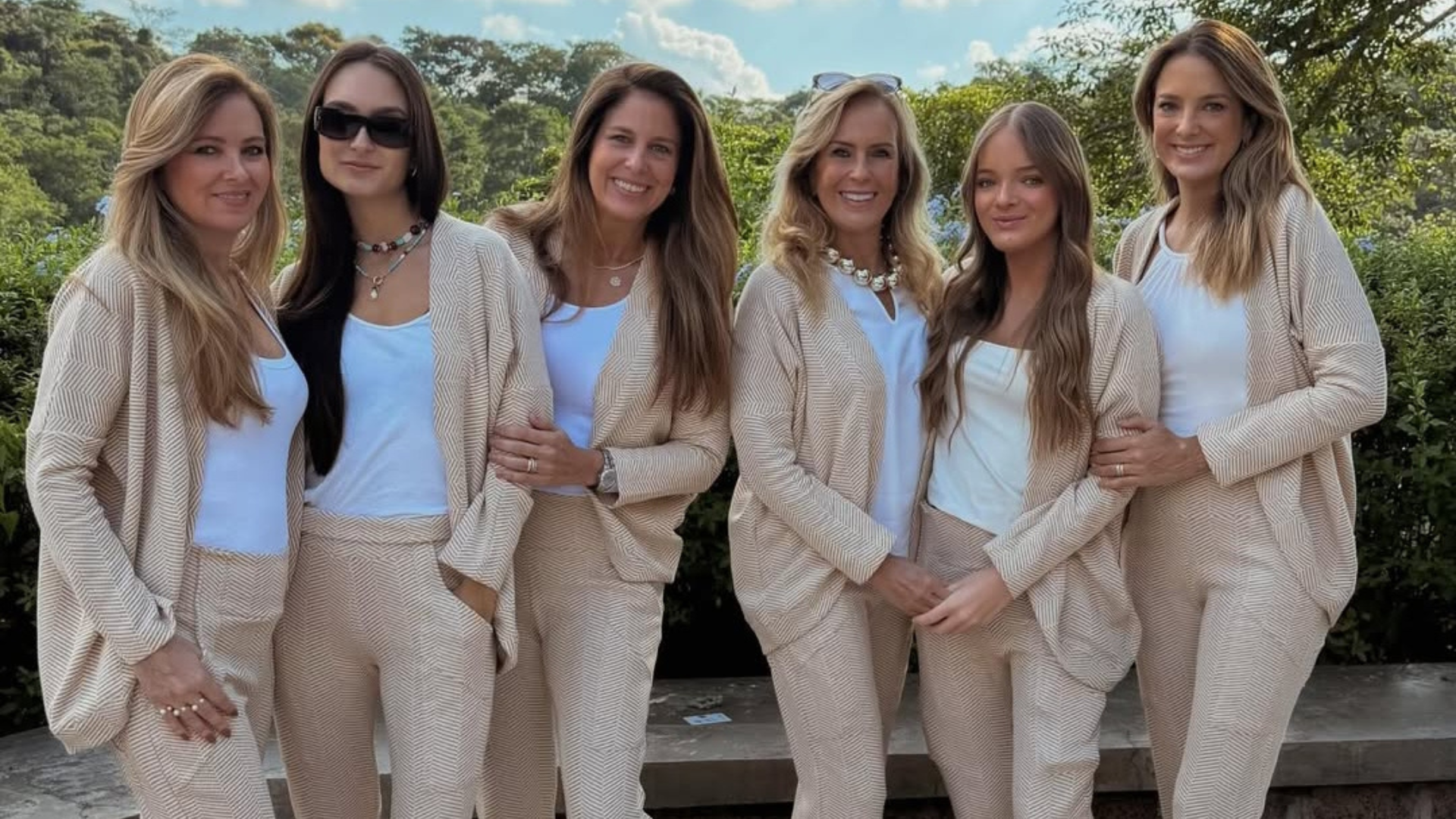 Kiki Pinheiro, Buby Pinheiro, Jô Pinheiro, Helô Pinheiro, Rafa Justus e Ticiane Pinheiro (Foto: 