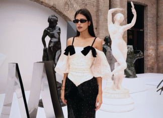 Anttónia e Isabella Fiorentino com o ar vintage do poá no desfile da Cris Barros Anttónia no desfile da Cris Barros (Foto: @anttonia/Instagram/Reprodução)