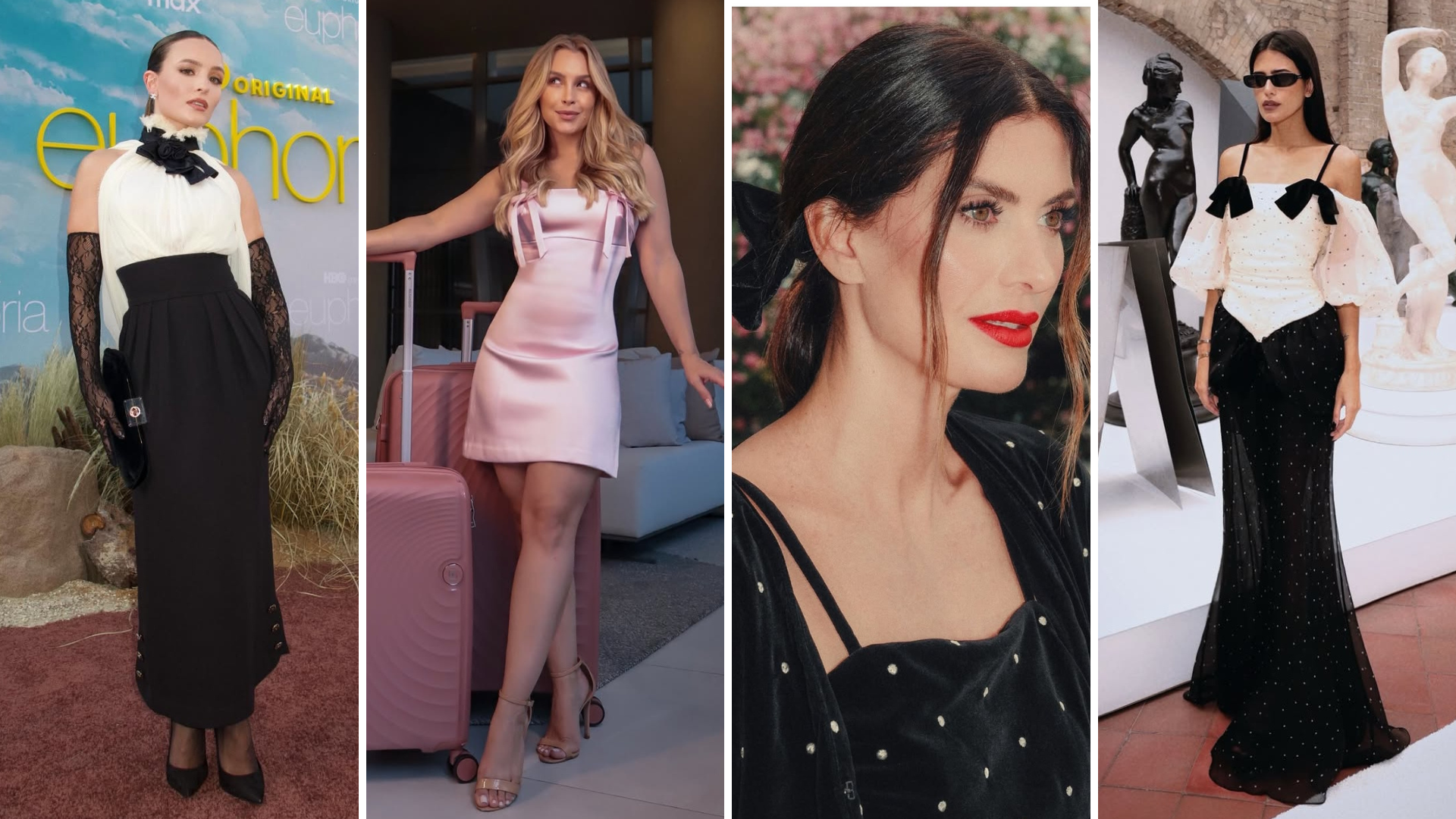 Larissa Manoela, Carla Diaz, Isabella Fiorentino e Anttónia apostam em laço (Foto: Instagram/Reprodução)