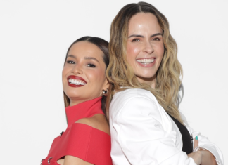 Ao lado de Ana Paula Renault, Juliette repete vestido vermelho McQueen na estreia da nova temporada de “Saia Justa” Juliette e Ana Paula Renault (Foto: Reprodução/Instagram)