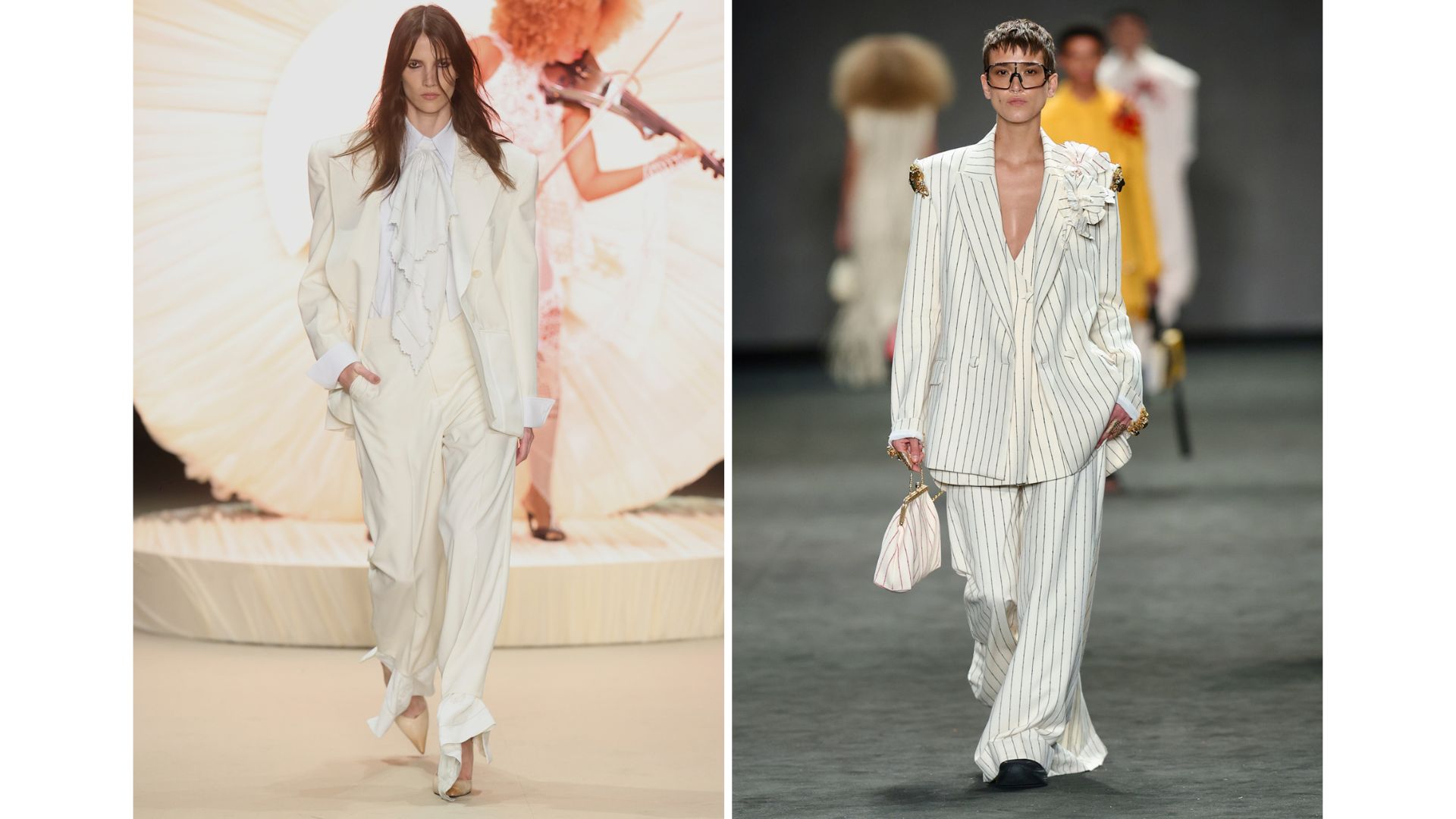 Looks de alfaiataria oversized das grifes Helô Rocha e Apartamento 03 (Fotos: Roberto Filho/Brazil News)