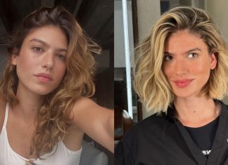 Ex-Chiquititas, Giovanna Grigio é mais uma a adotar o corte bob short, como Diekmmann e Marquezine, para novela da Globo Giovanna Grigio antes e depois da transformação (Foto: Reprodução/Instagram)