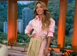 Patrícia Poeta aposta em truque fashion para inovar uso da gravata no guarda-roupa feminino Patrícia Poeta (Foto: @patriciapoeta/Instagram/Reprodução)