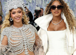Após ausência de 10 anos, Beyoncé leva filha Blue Ivy, de 14 anos, ao Met Gala, com look inspirado em esqueleto. Semelhança é impressionante. Beyoncé e Blue Ivy (Foto: Reprodução/Instagram/@metgalaofficial_)