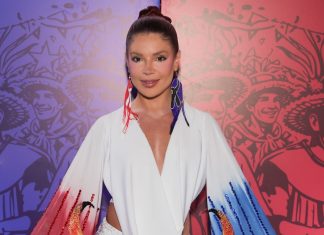 Gkay exalta moda amazonense em looks do projeto “Alta-Costura Amazônica” durante o Festival da Cunhã: veja 4 produções Gkay no Festival da Cinhã (Foto: Lucas Ramos/Brazil News)