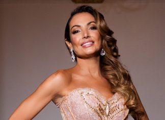 Patrícia Poeta elege vestido estilo barroco para receber prêmio em Cannes. Veja detalhes do look e da beleza assinada por Marcello Costa Patrícia Poeta (Foto: Divulgação)