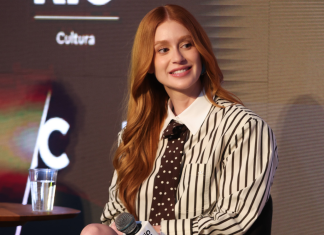 Marina Ruy Barbosa prova elegância da combinação de listra com poá em look de R$ 13,9 mil Marina Ruy Barbosa (Foto: Victor Chapetta/Brazil News)