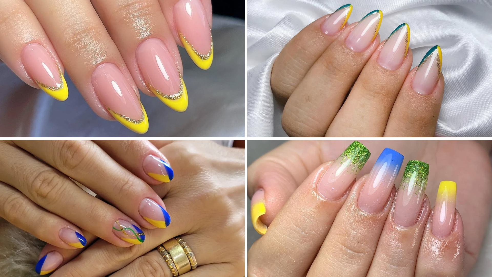 Nail art da Copa (Foto: @mileide_torres, @porbrunamartins, @patymartins_unhas, @gyovannaduartenails/Instagram/Reprodução)
