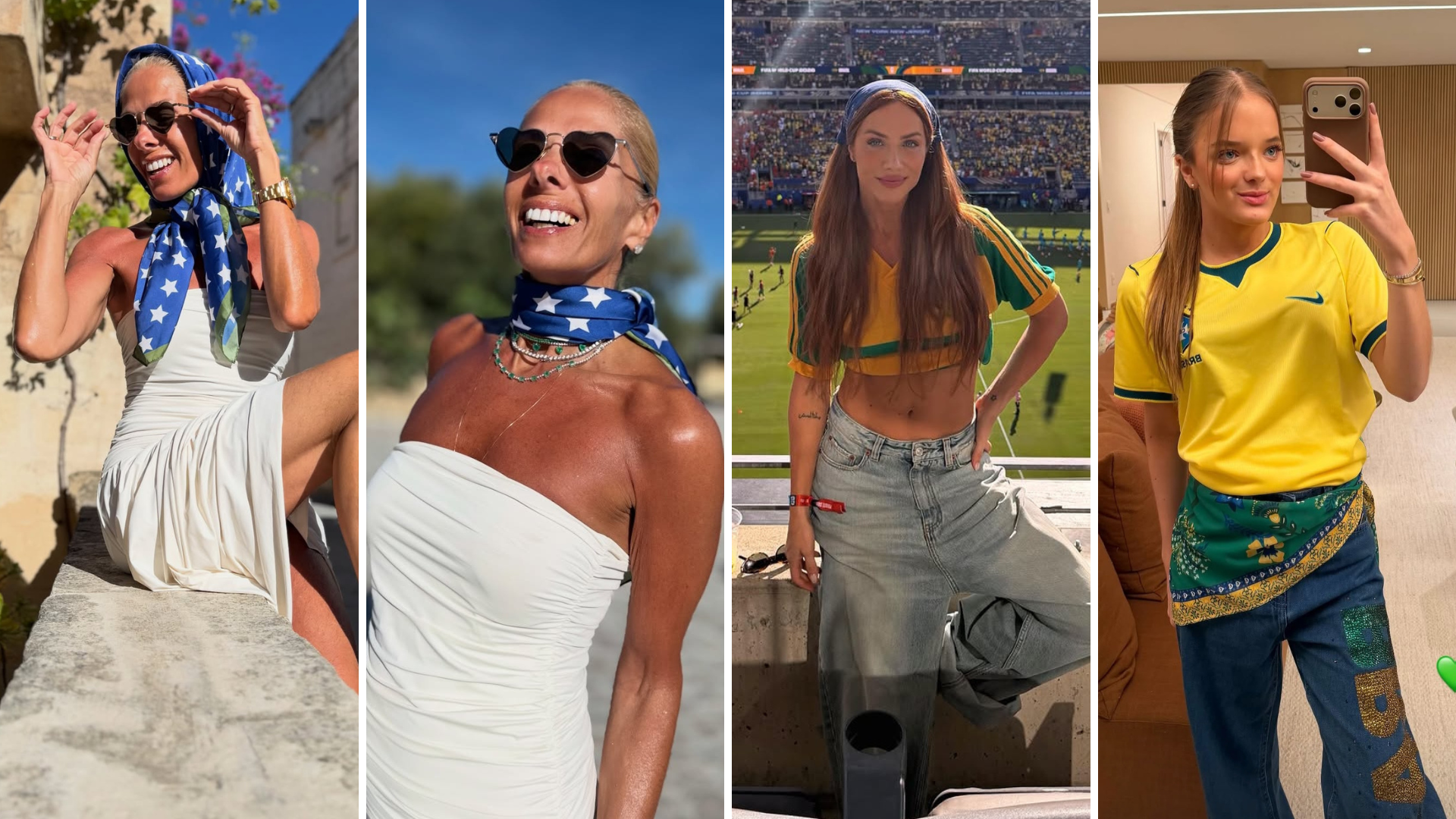 Famosas com lenço brasilcore (Foto: Instagram/Reprodução)