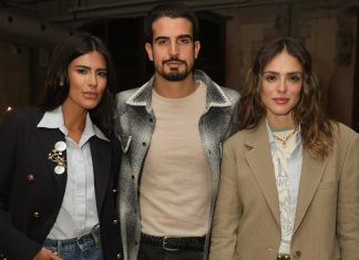 Isabelle Drummond e Anttónia ensinam duas formas de usar blazer fugindo do óbvio. E adoramos! Anttónia, Enxo Celulari e Isabelle Drummond (Foto: Lucas Ramos/Brazil News)