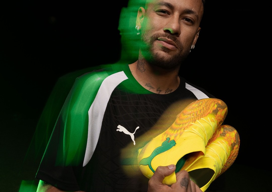 Neymar Jr com as chuteiras amarelas da Puma (Foto: Reprodução/Ibstagram)