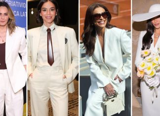 Alfaiataria branca vai do casamento ao dia a dia, como mostram Dua Lipa, Ana Paula Renault, Bruna Marquezine e mais famosas Ana Paula Renault, Bruna Marquezine, Juliana Paes e Dua Lipa (Foto: Brazil News/Reprodução/Instagram)