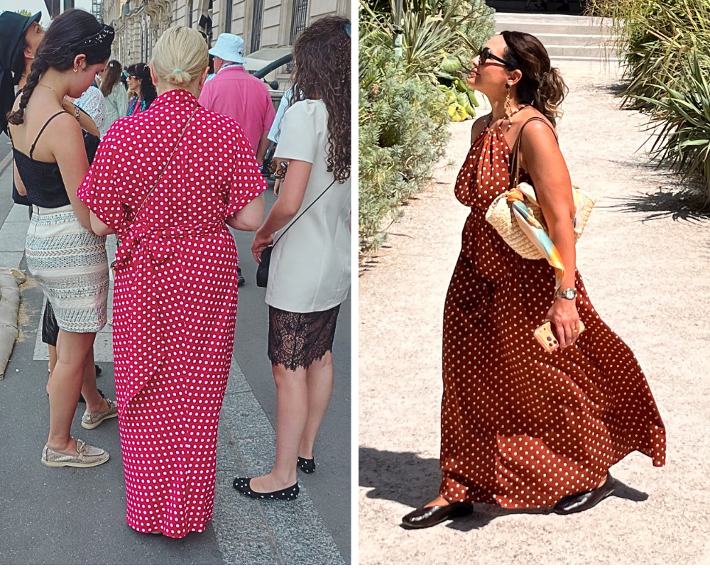 Estampas de póas no verão de Paris (Foto: Rosângela Espinossi)