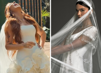 Vestidos de noiva de Viih Tube e de Theresa Fonseca: pétalas, corpete, Givenchy, homenagem a Audrey Hepburn e mais detalhes dos looks Viih Tube e Theresa Fonseca Theresa Fonseca (Fotos: Reprodução/Instagram/@llufre)