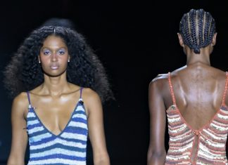 Patricia Viera estreia e-commerce com vestidos de couro de até R$ 25 mil desfilados no Rio Fashion Week Vestido de tricô com ratalhos de couro (Fotyo: Brazil News)