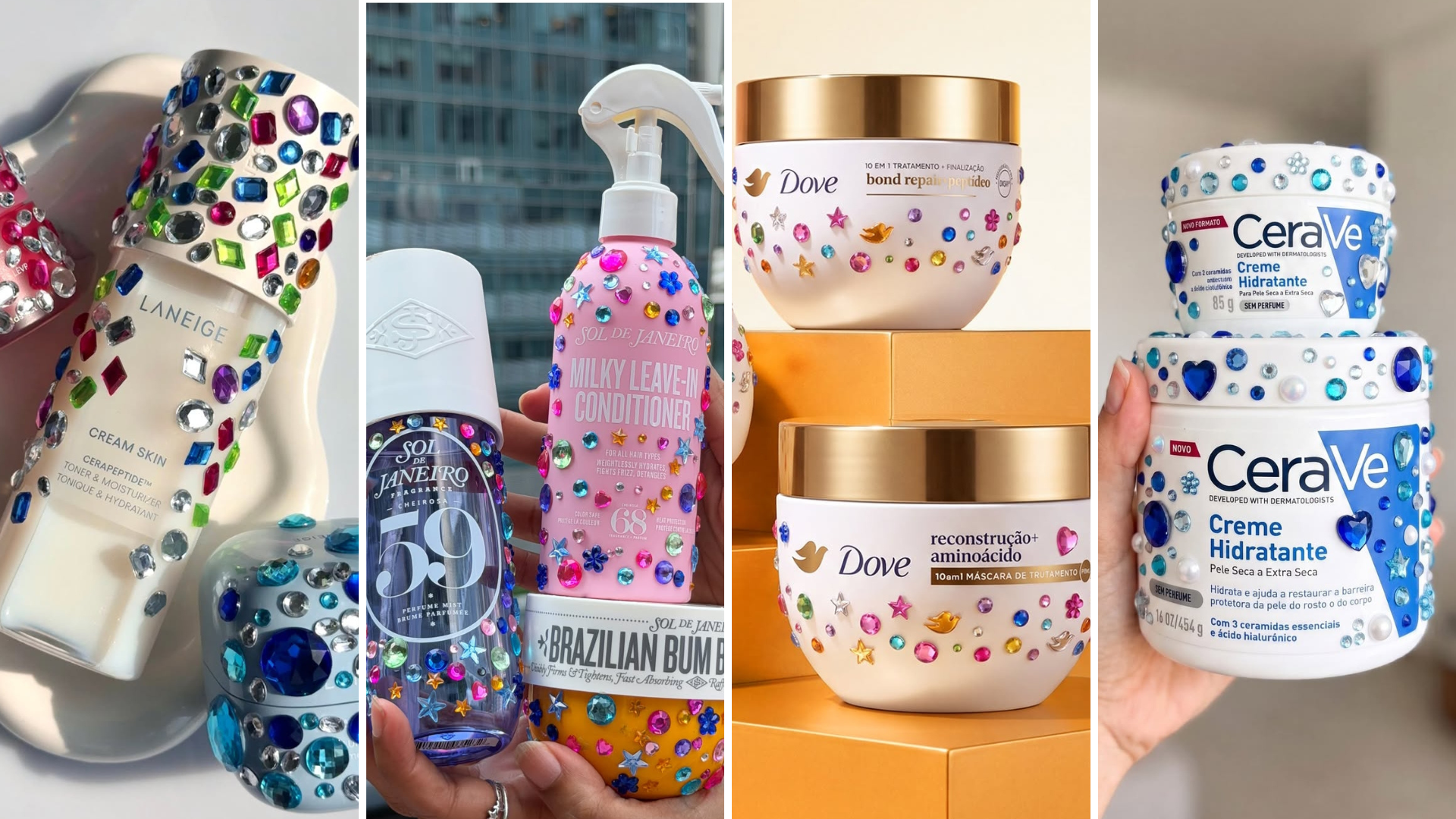 (Foto: @laneige_us/@soldejaneiro/@dovebrasil/@ceravebrasil/Instagram/Reprodução)