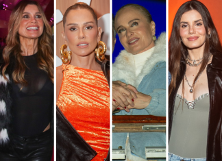 Angélica, Flávia Alessandra, Deborah Secco e Camila Queiroz elegem jaquetas para enfrentar o frio do Rock in Rio em noite de Elton John Flávia Alessandra, Deborah Secco, Angelica e Camila Queiroz (Fotos: Brazil News)