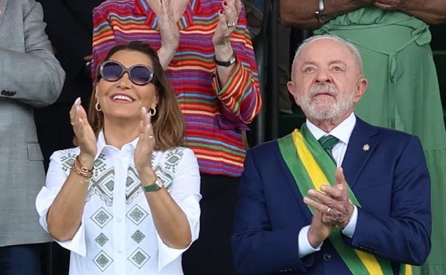 Jabja e Lula no desfile de 7 de Setembro (Foto: Lula Marquez/Agência Brasil/Divulgação)