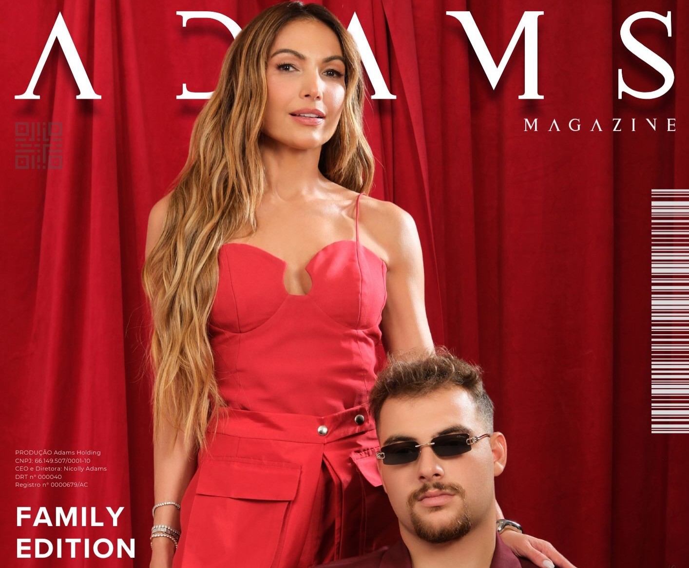 Patricia Poeta e o filho Felipe na capa da revista Adams (Foto: Reprodução)
